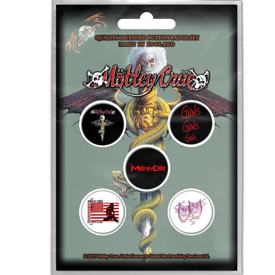 Mötley Crüe - Dr. Feelgood Button Pin Set