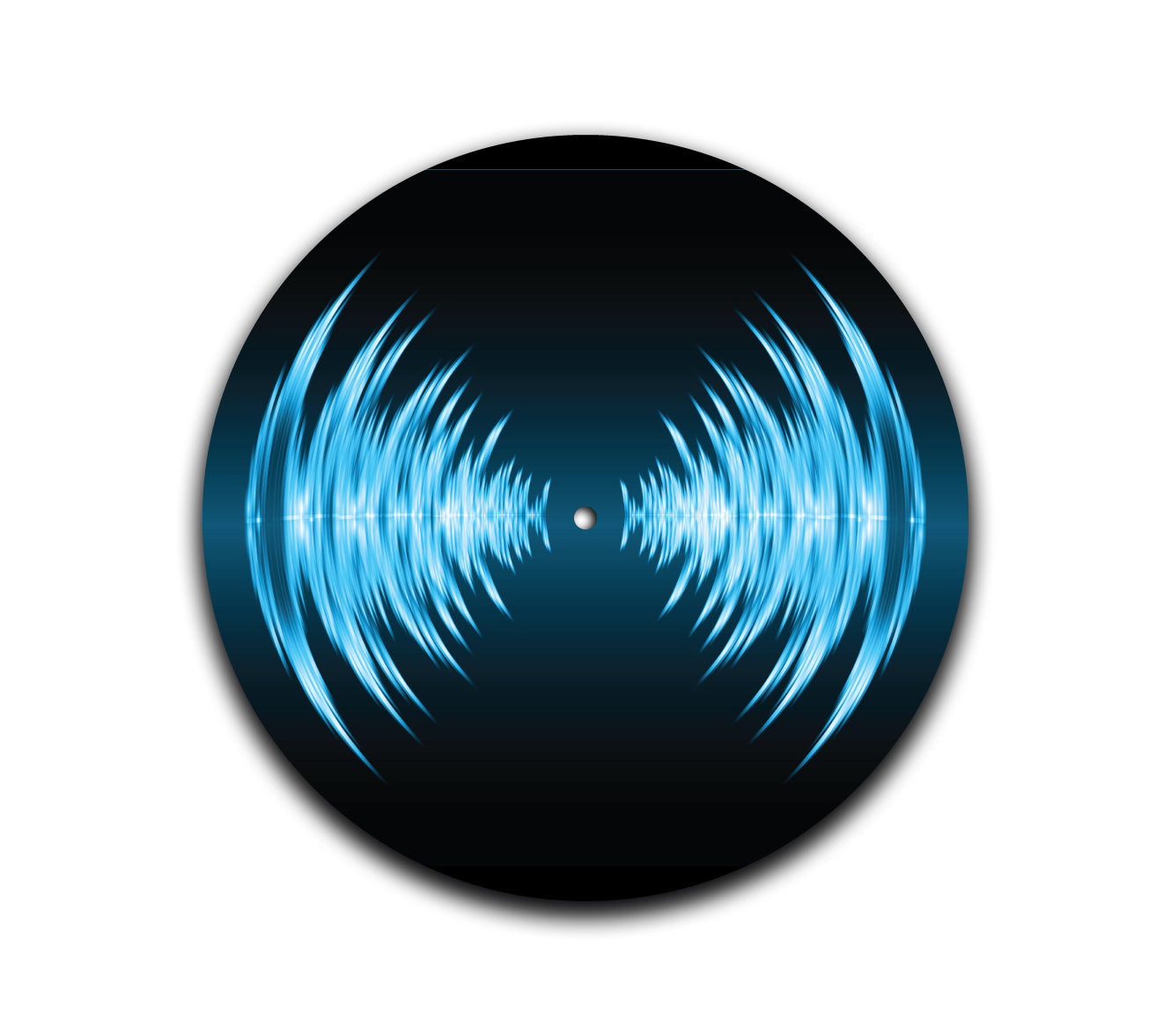 Blue Sound Waves Turntable Slipmat