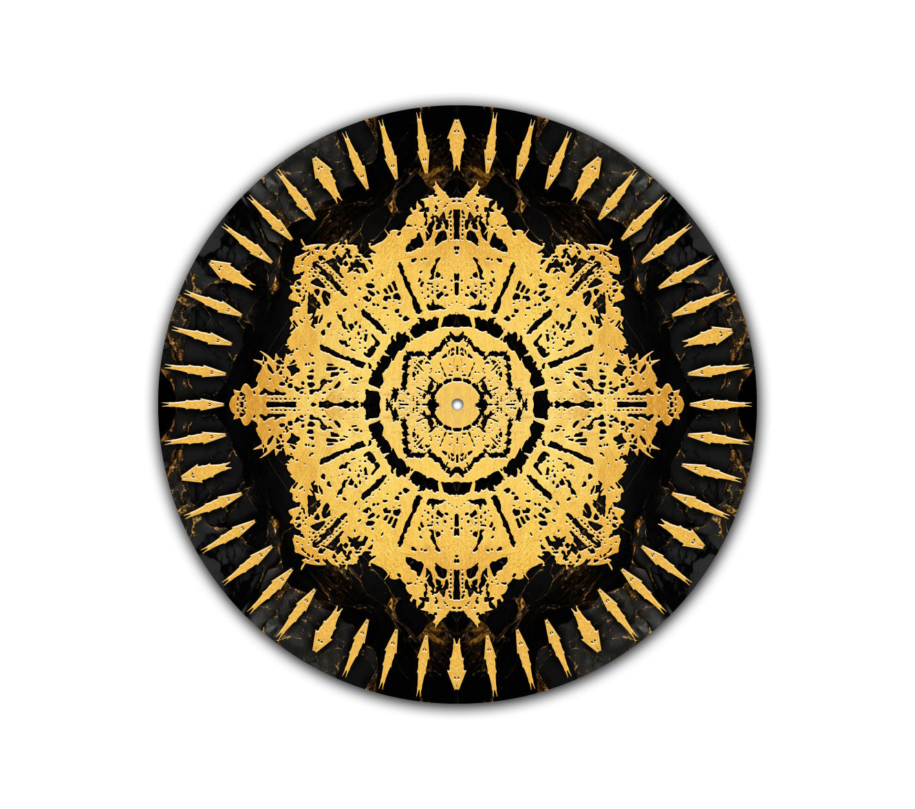 Golden Octagram – 12 inch felt turntable mat by Neesh Labs