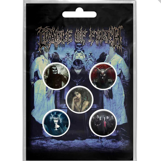 Cradle of Filfth - Cryptoriana Button Pin Set