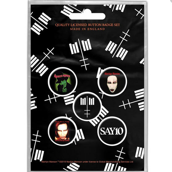 Marilyn Manson - Cross Logo Button Pin Set
