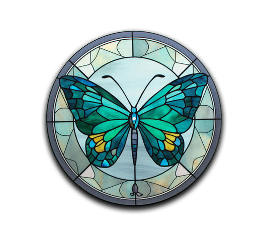 Stained Glass Butterfly Turntable Slipmat