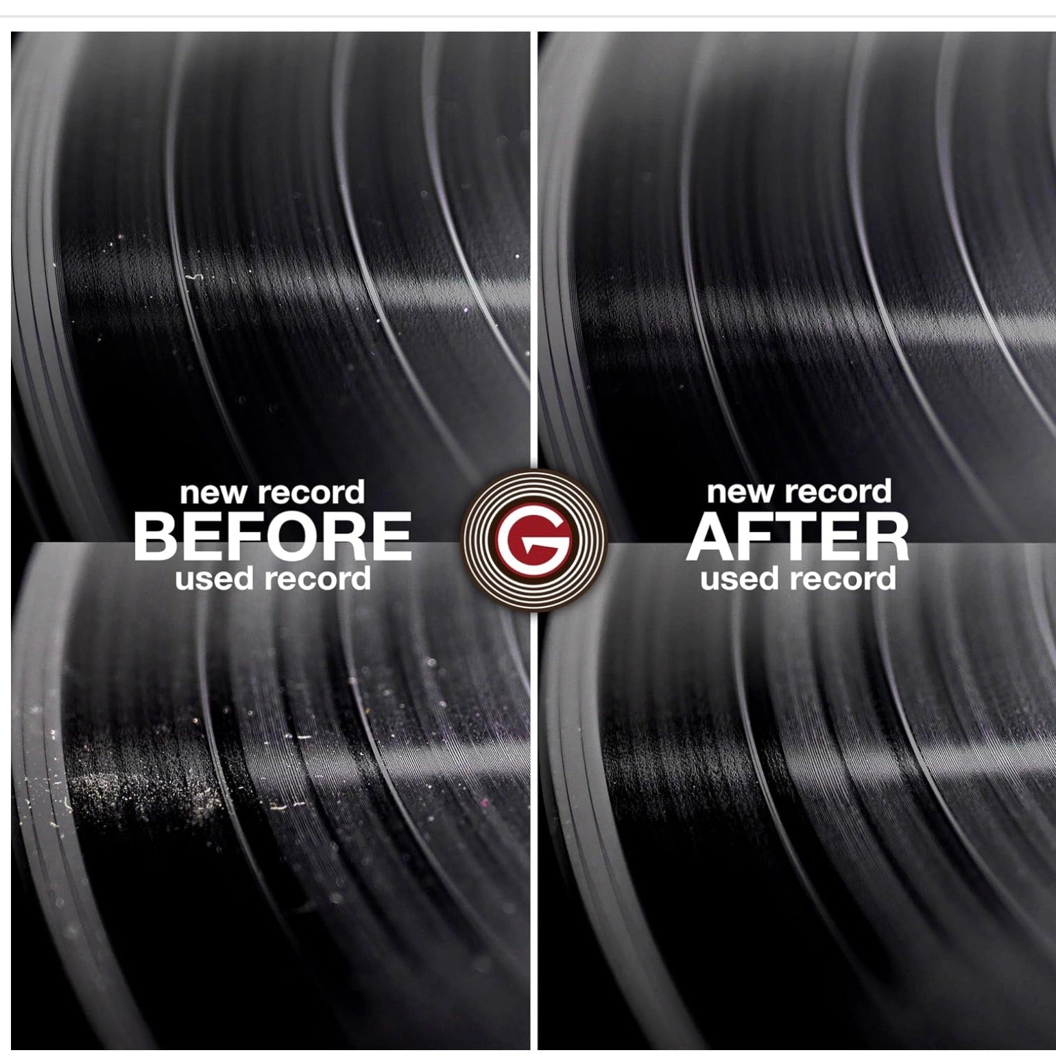 GrooveWasher Walnut Vinyl Record Cleaning Kit Record Player Cleaning Kit With G2 Solution: Anti-Static, No-Rinse, Removes Dust, Dirt & Fingerprints. Washable Pad,