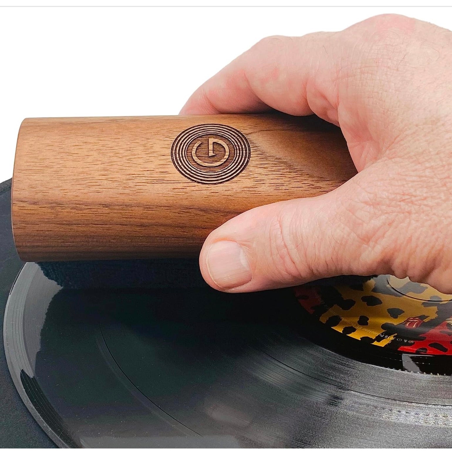 GrooveWasher Walnut Vinyl Record Cleaning Kit Record Player Cleaning Kit With G2 Solution: Anti-Static, No-Rinse, Removes Dust, Dirt & Fingerprints. Washable Pad,